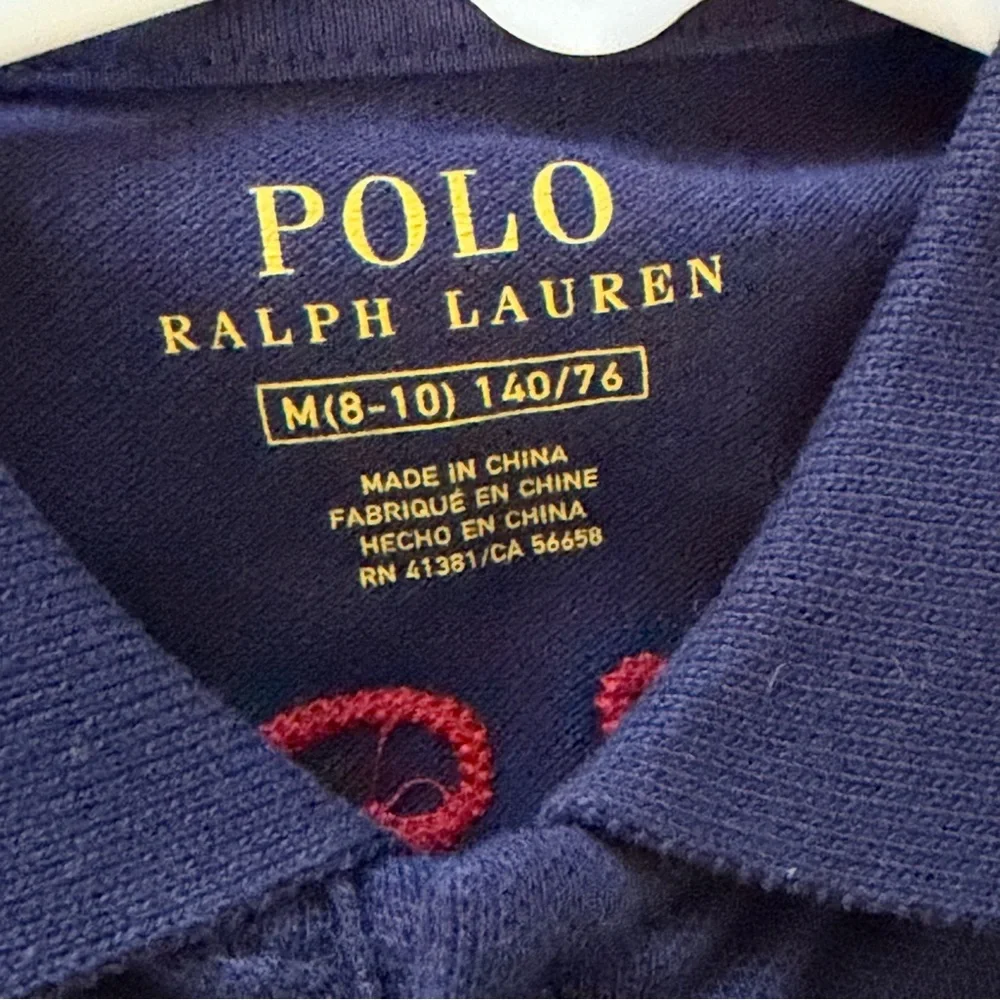 Polo Ralph Lauren Girls Stretch Mesh Polo Dress navy blue size Medium NWOT